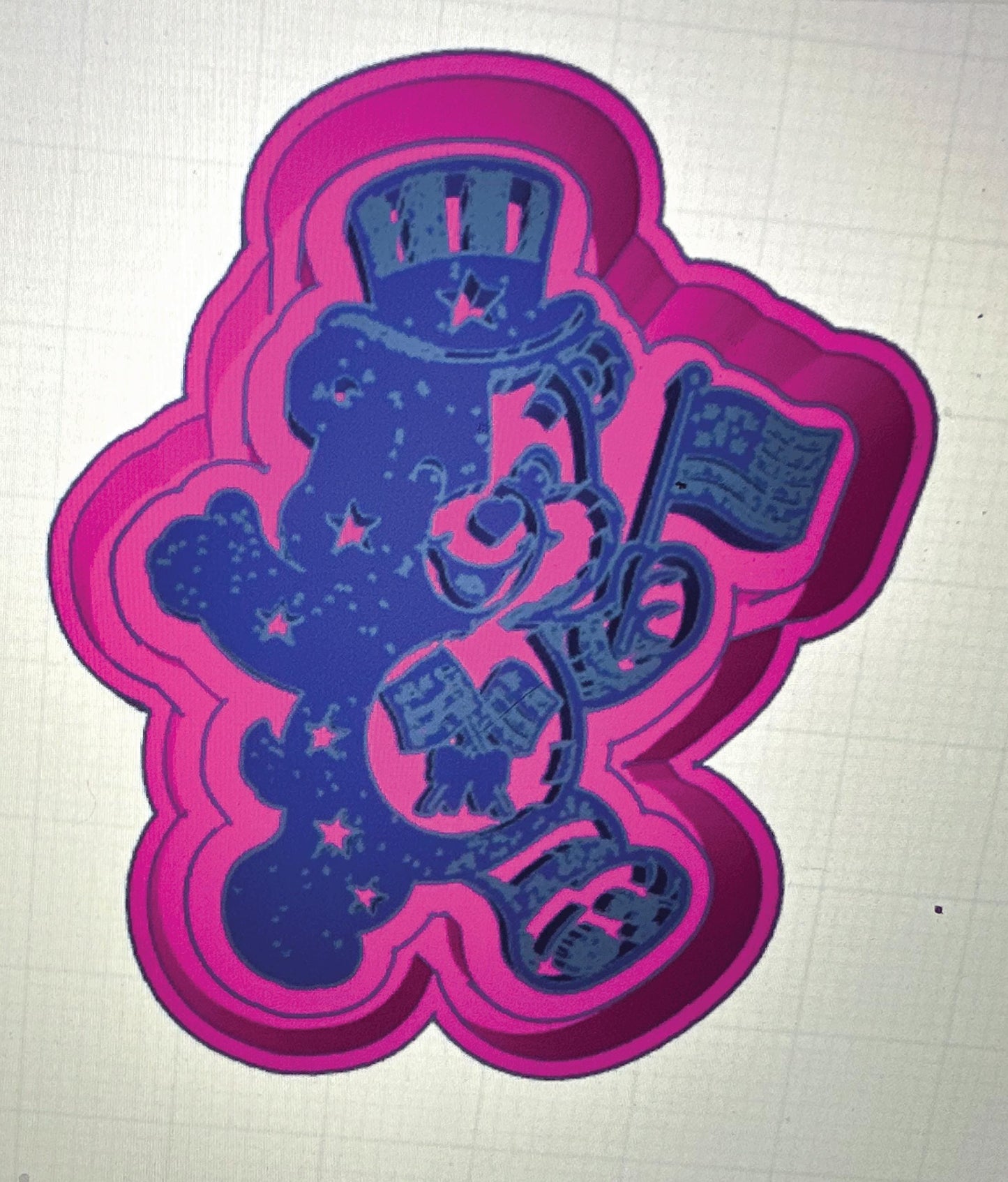 4th of July Bear Freshie STL File