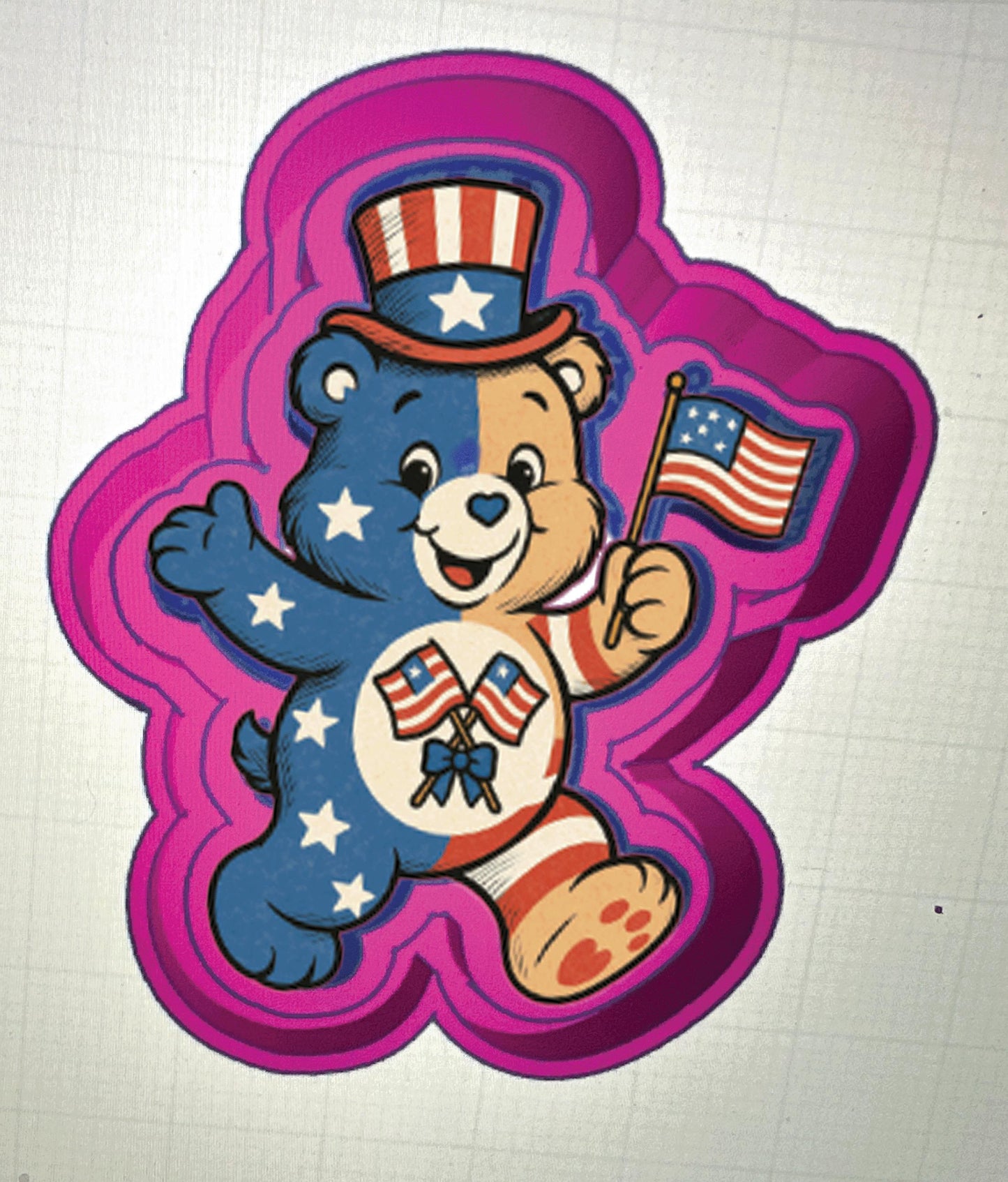4th of July Bear Freshie STL File
